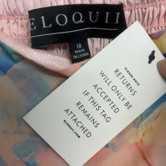 NWT Eloquii Spring Pastel Bridgerton Selkie Floral Puff Sleeve Maxi Dress 18 - Picture 7 of 13